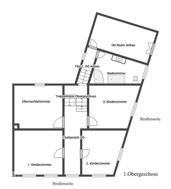 1. Obergeschoss Haupthaus - Anbau